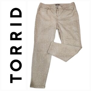 Torrid Animal Snake Print Stretch Jegging Skinny Jeans Super Soft Tan 20R